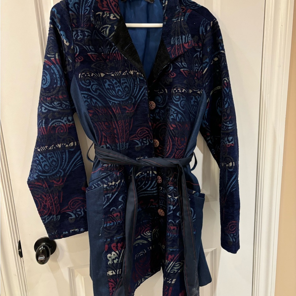 Desigual Blue and Red Patterned Blazer